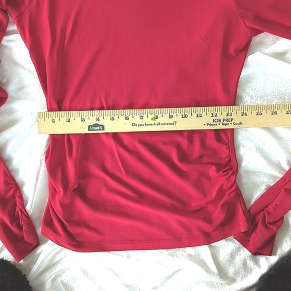 Sculpture Silk Top, silk fitted and ruched, Red.  Size M NWOT - Picture 4 of 9